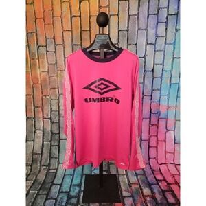 *NWOT* Umbro Men's Retro Diamond Long Sleeve Shirt Magenta/Navy Size M